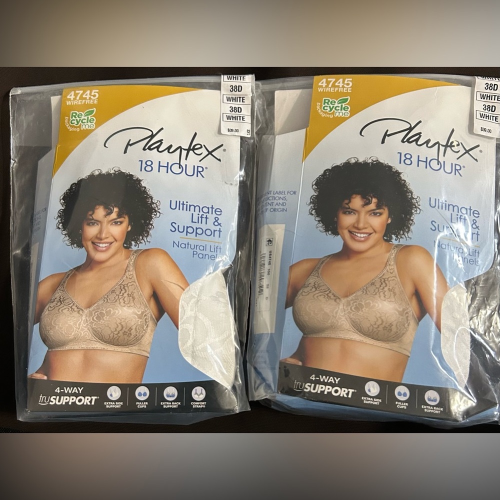 Women’s Playtex 18 Hour Ultimate Lift & Support 38D - white (2 bras) - New